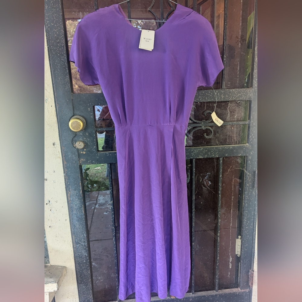 'New' Vintage Talbot's royal purple washed silk dress